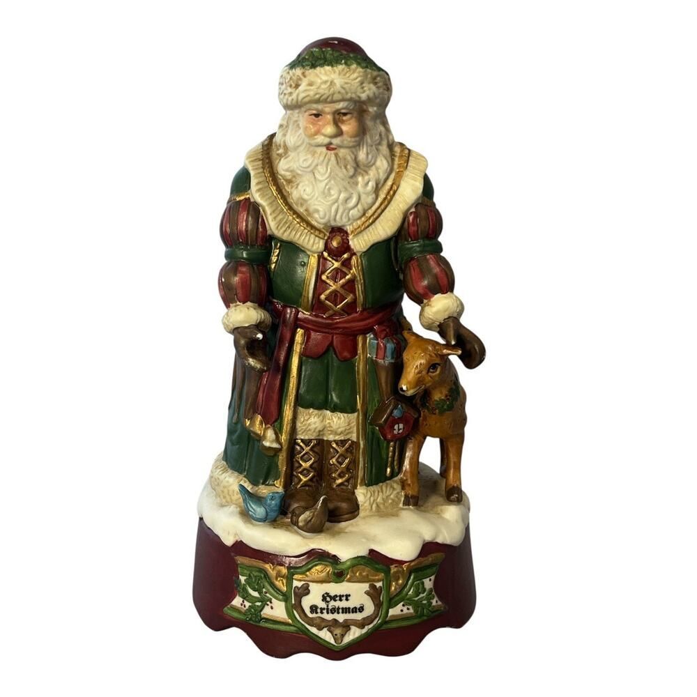 Vintage Midwest Santa Coll HERR KRISTMAS Music Box “O Christmas Tree” 9.5”
